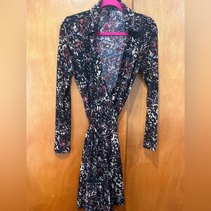 BCBGMaxAzria Pink and Blue Patterned Dress